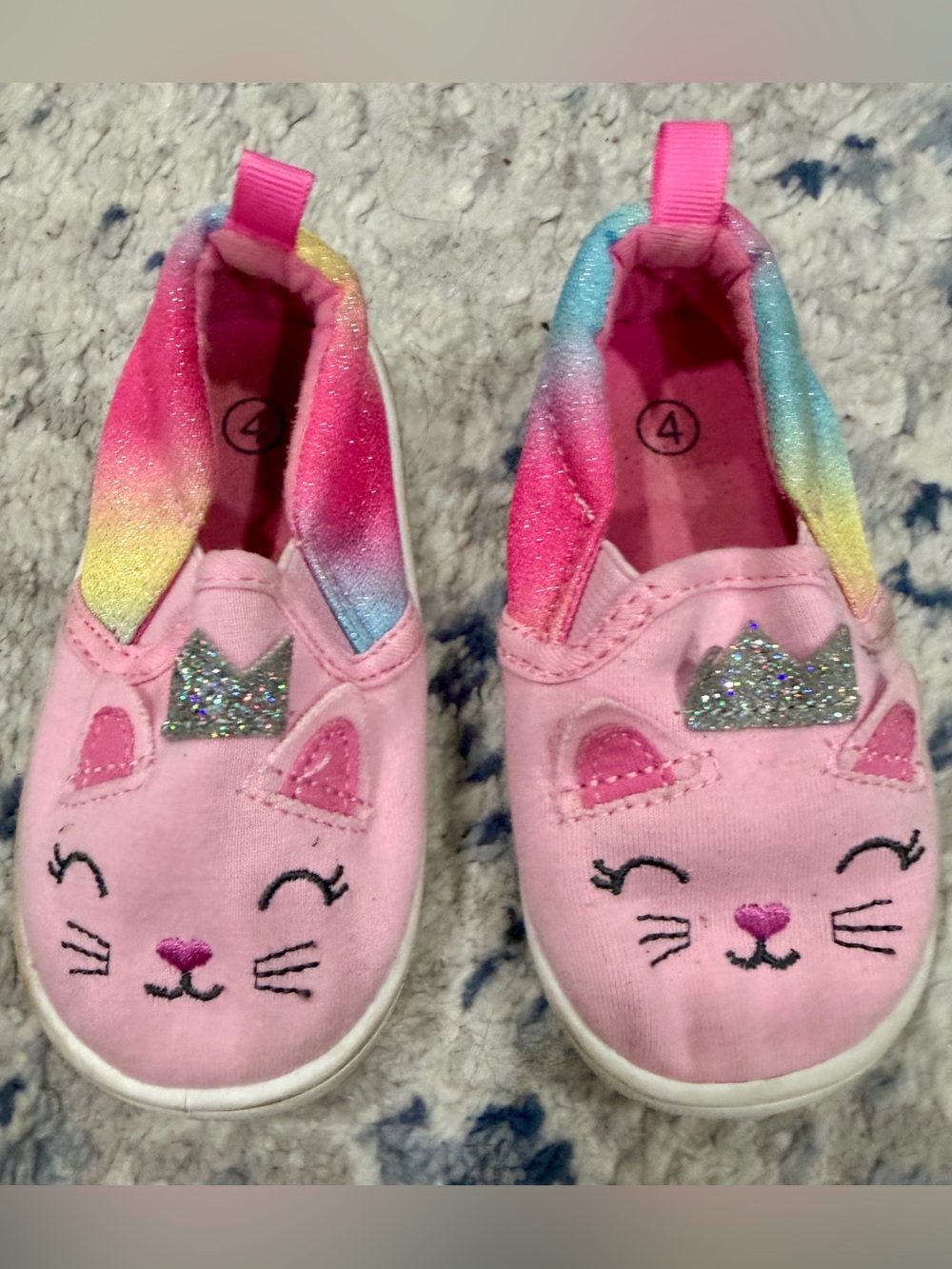 Kids Pink Unicorn Cat Slip-On Shoes
